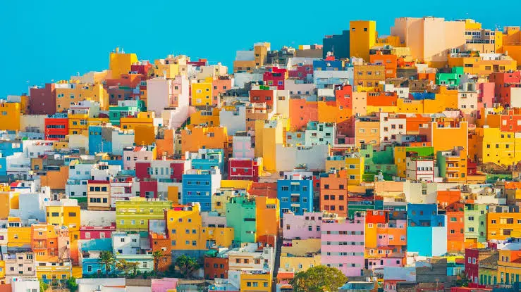 Colourful houses of Las Palmas de Gran Canaria