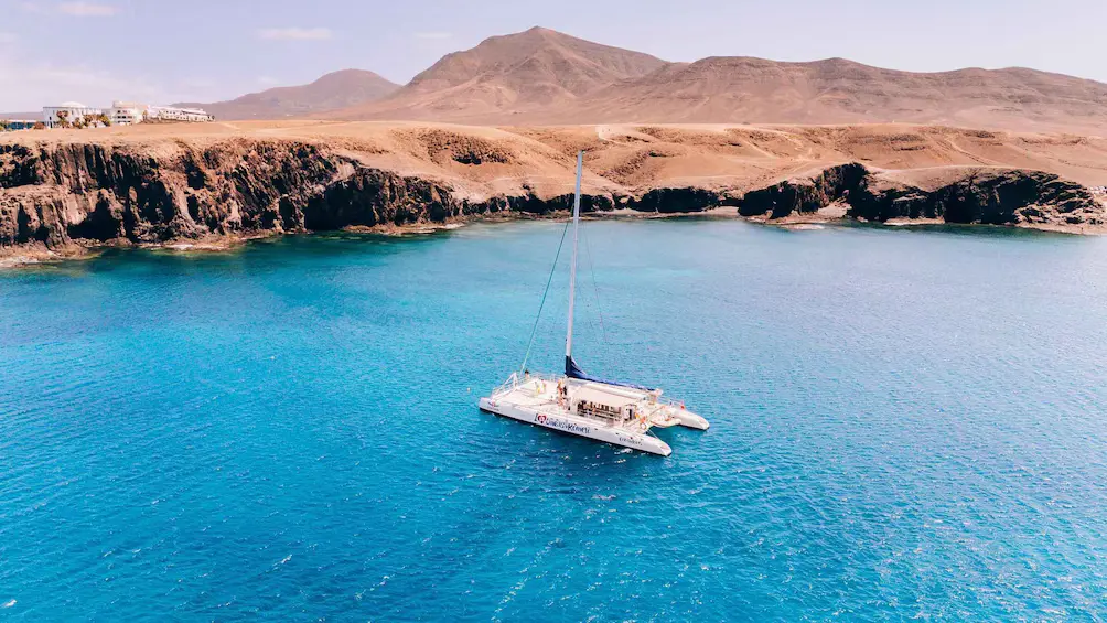 Catamaran anchored off the Papagayo coast