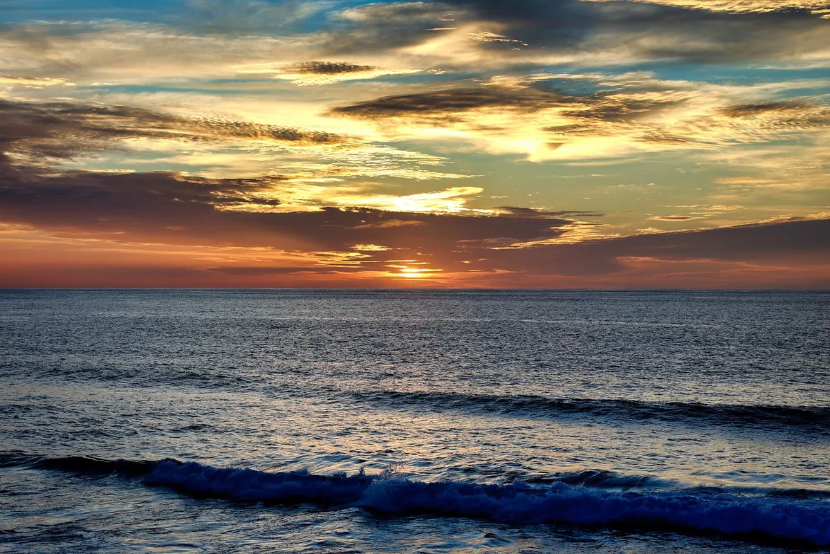 Sunset over the Atlantic from the south-west coast of Lanzarote near Janubio